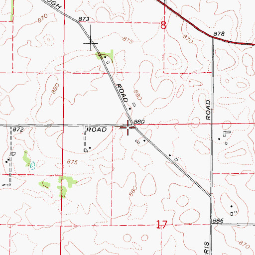 Topographic Map of Kenyon School (historical), IL