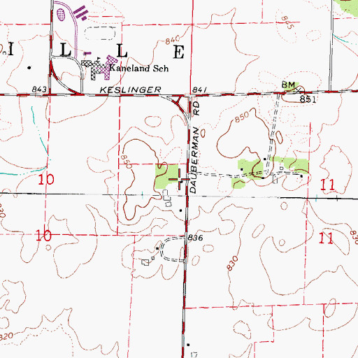 Topographic Map of Hoyt School (historical), IL