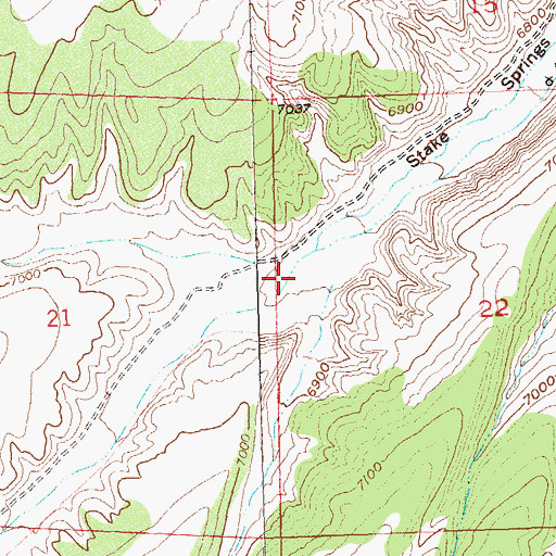 Topographic Map of Left Fork Stake Springs Draw, CO