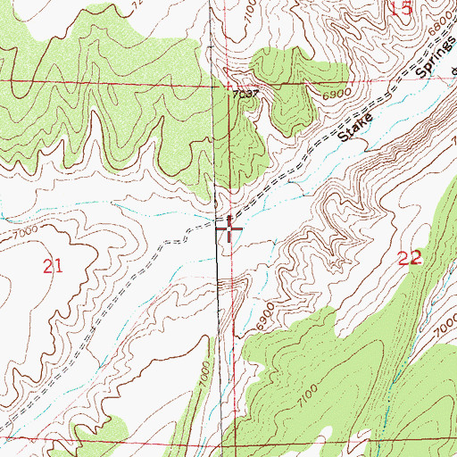 Topographic Map of Right Fork Stake Springs Draw, CO