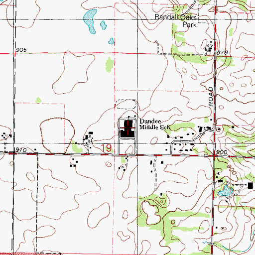 Topographic Map of Dundee Middle School, IL