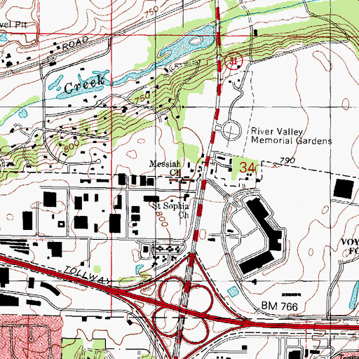 Topographic Map of Messiah Lutheran Church, IL