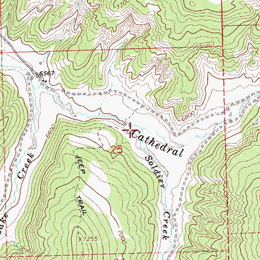 Topographic Map of Soldier Creek, CO