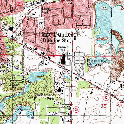 Topographic Map of Summit School, IL