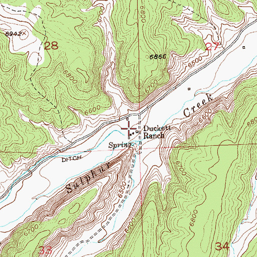 Topographic Map of Duckett Ranch, CO