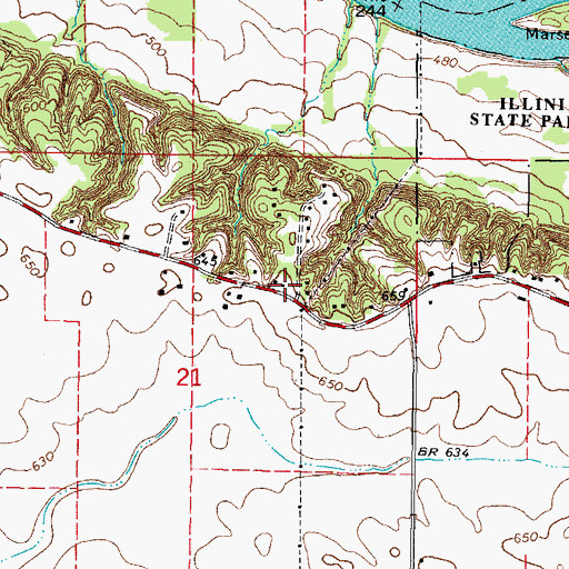 Topographic Map of Lewis School (historical), IL