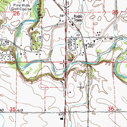 Topographic Map of Covel Creek School (historical), IL