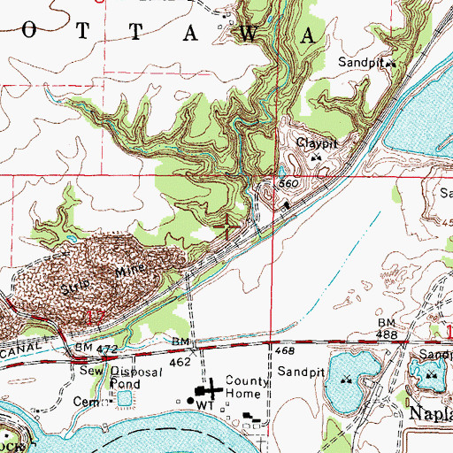 Topographic Map of Twin Bluffs (historical), IL