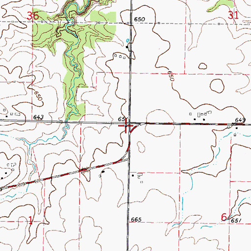 Topographic Map of Armstrong School (historical), IL