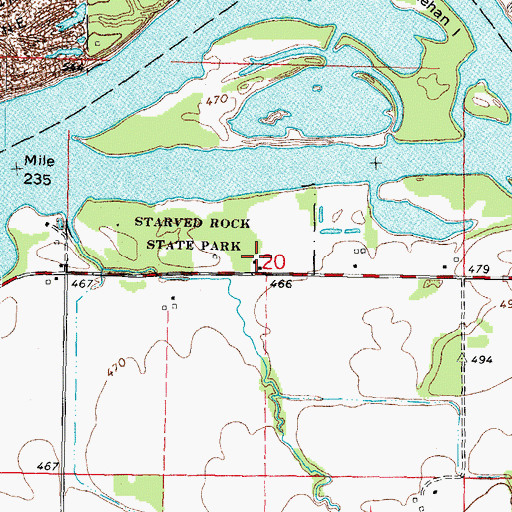 Topographic Map of Fishburn School (historical), IL