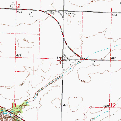 Topographic Map of Esmond School (historical), IL