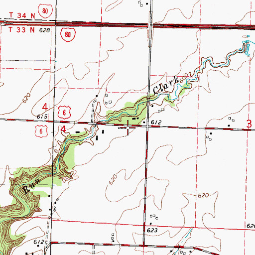 Topographic Map of Hickory College (historical), IL