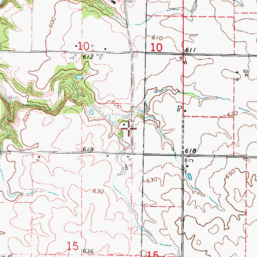 Topographic Map of Peddicord School (historical), IL