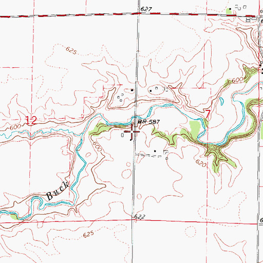 Topographic Map of Buck Creek School (historical), IL
