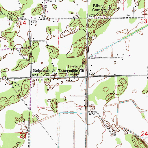 Topographic Map of North Hopkins School (historical), IL