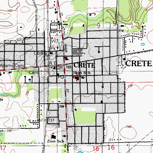 Topographic Map of Trinity School, IL
