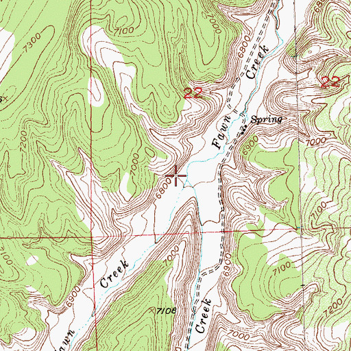 Topographic Map of East Fawn Creek, CO