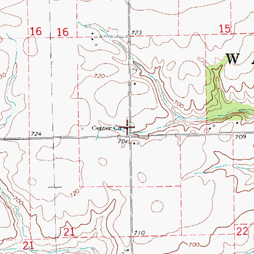 Topographic Map of Center Church, IL
