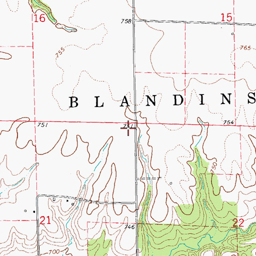 Topographic Map of Center School (historical), IL
