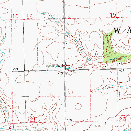 Topographic Map of Center School (historical), IL