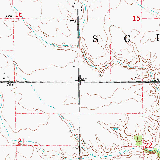Topographic Map of Center School (historical), IL