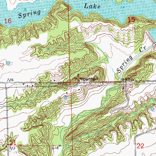 Topographic Map of Emmet Townhall, IL