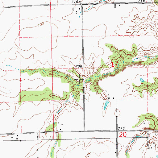 Topographic Map of Guy School (historical), IL