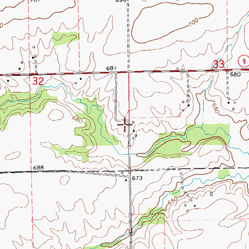 Topographic Map of Hamilton School (historical), IL