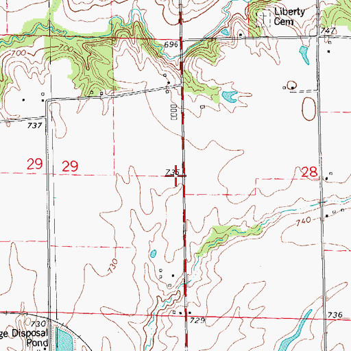 Topographic Map of Hardscrabble School (historical), IL