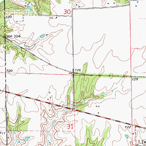 Topographic Map of Harris School (historical), IL