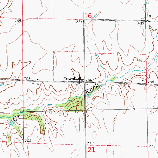 Topographic Map of Hire Townhall, IL