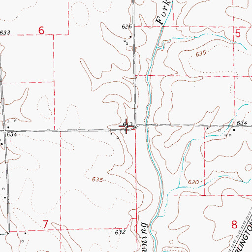 Topographic Map of Possum Hollow School (historical), IL