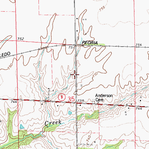 Topographic Map of Rabbit Burrow School (historical), IL