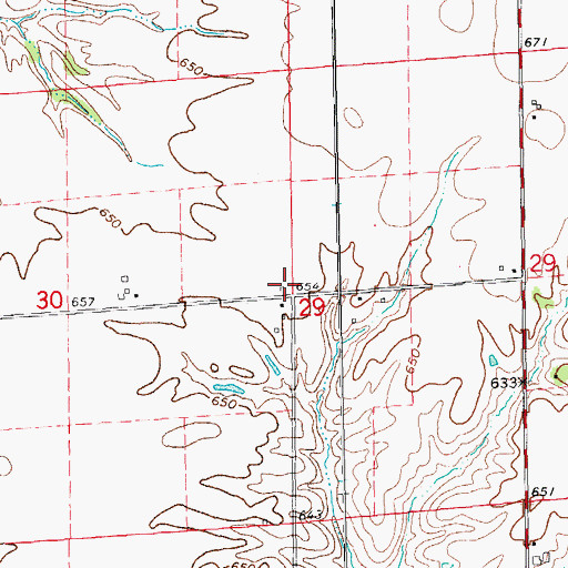 Topographic Map of Bradshaw School (historical), IL