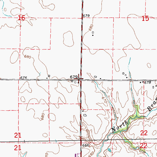 Topographic Map of Center School (historical), IL