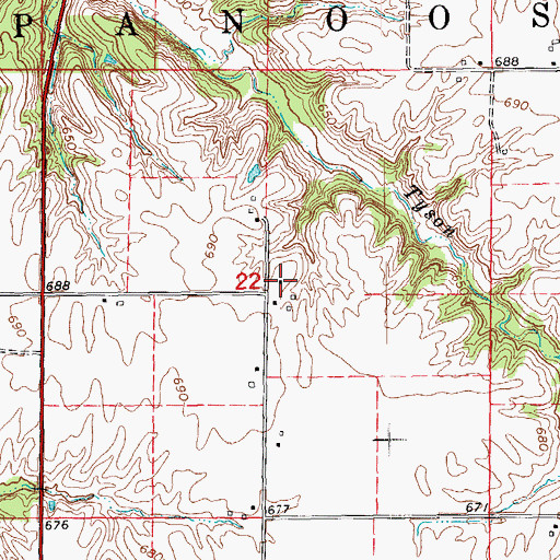 Topographic Map of Center School (historical), IL