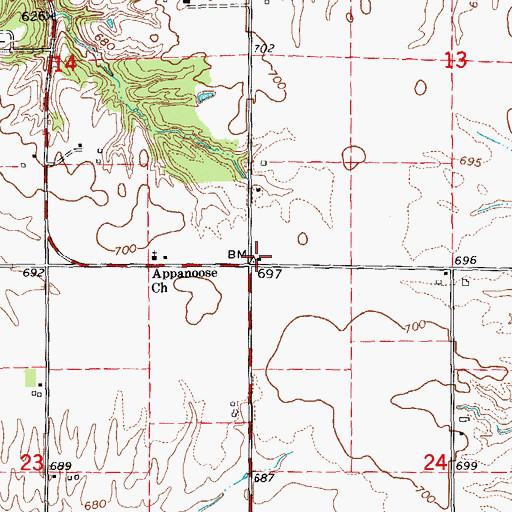 Topographic Map of Crescent School (historical), IL