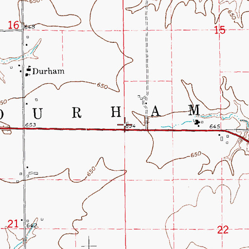 Topographic Map of Durham School (historical), IL