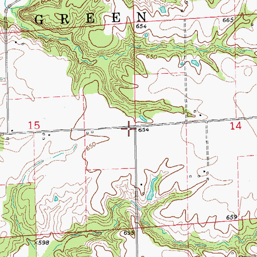 Topographic Map of Eagle School (historical), IL