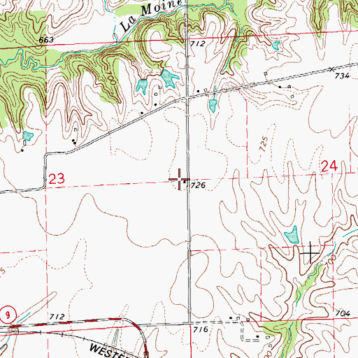 Topographic Map of Elm Grove School (historical), IL