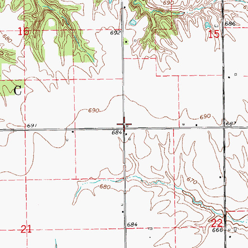 Topographic Map of Frame School (historical), IL