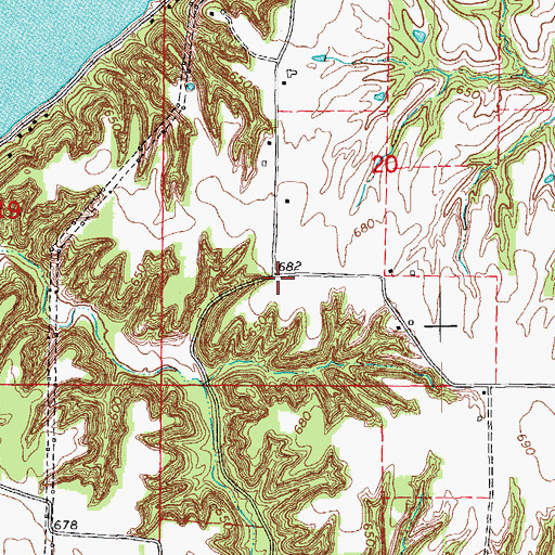 Topographic Map of Frenchtown School (historical), IL