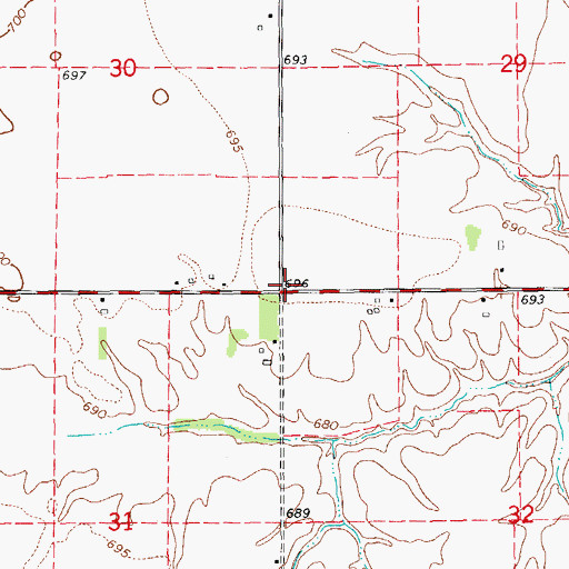 Topographic Map of Froggie School (historical), IL