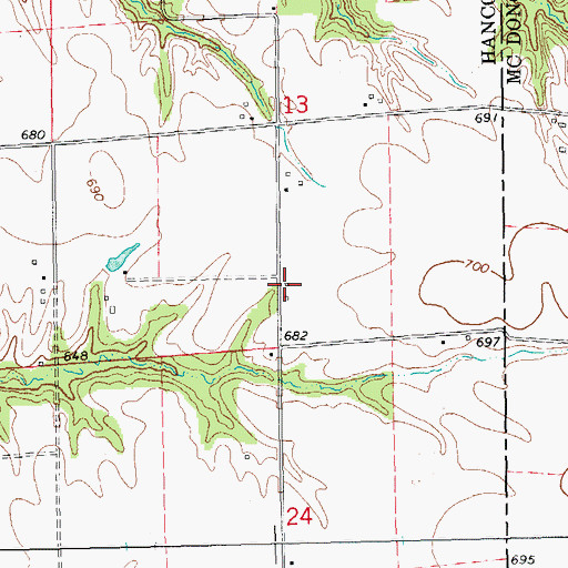 Topographic Map of Hickory Grove School (historical), IL