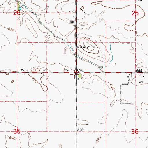 Topographic Map of Mound School (historical), IL