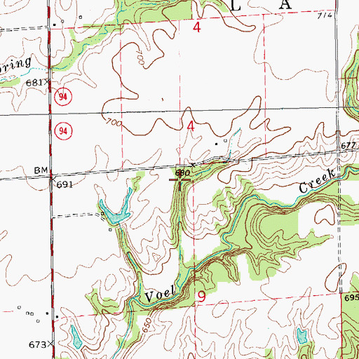 Topographic Map of North Prairie School (historical), IL