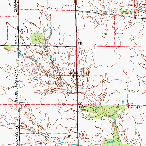 Topographic Map of Oak Grove School (historical), IL
