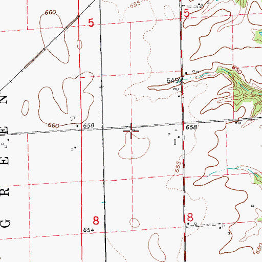 Topographic Map of Rossville School (historical), IL