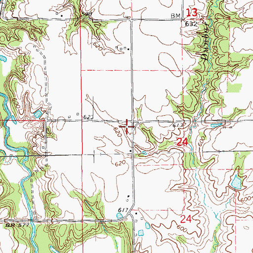 Topographic Map of Shake Rag School (historical), IL