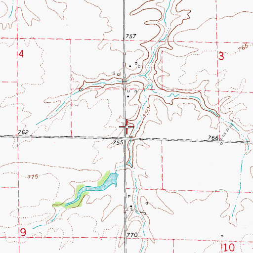 Topographic Map of Chattanooga School (historical), IL